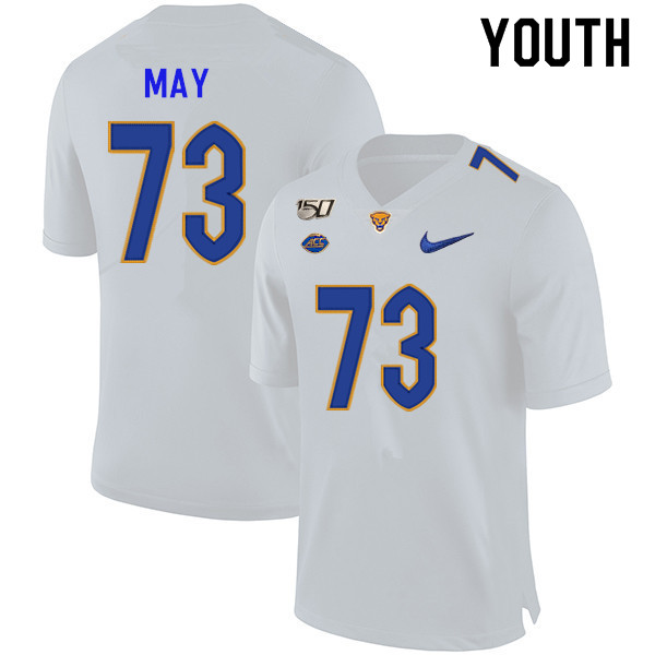 2019 Youth #73 Mark May Pitt Panthers College Football Jerseys Sale-White